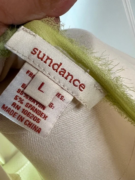 Sundance Lime Green Short Sleeve Embroidered Blouse - Picture 4 of 6